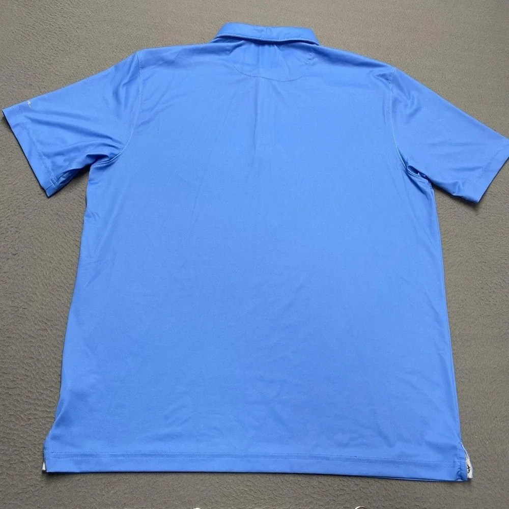 Walter Hagen Polo Shirt Mens Large Blue Stripe Stretch Golf Performance 11